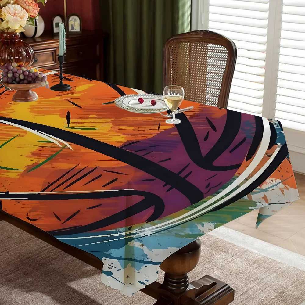 3D Basketball Ball Tablecloth Themed Indoor Outdoor Picnic Party Tablecover Kitchen Dining Table Wedding Decor C251122