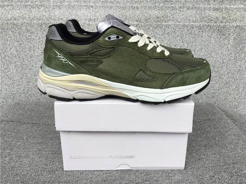 Designer Running Shoes Mens Womens 990v3 990 V3 Gray Grey Olive Sea Salt Moonbeam Teddy Santis Bodega Black Tan Dtlr Steel Blue Montreal Luxury Sports