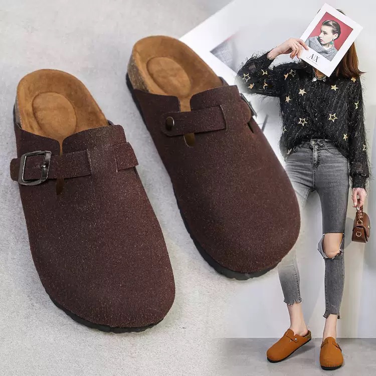 Designer Sandals Slides Men Women Cork Flat Soft Suede Leather Outdoor New Platform Slippers Top Quality 35-45