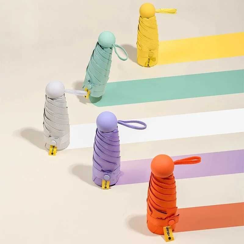 1PC New Compact Travel Mini Umbrella Uv Protection Capsule Umbrella 3 Fold Ultra Lightweight Sunshade Umbrellas ProtableM251122