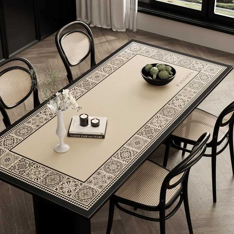 Retro Leather Dining Table Mat New Light Luxury Home Table Decoration And Accessories No-Clean Waterproof And Oil Customization C251122