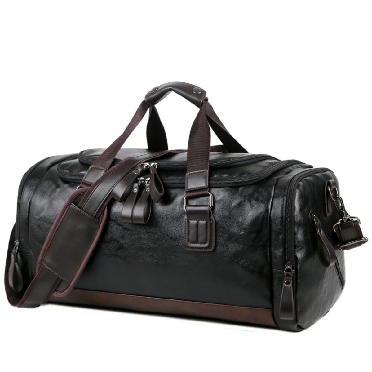 Men High Quality Travel Weekender Bags Gym Bag Leather Overnight Duffel Bag Sports Luggage Tote Duffle for Men 250417