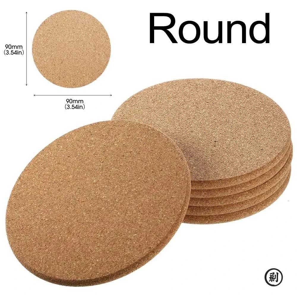 10PCS Cup Mat Natural Round Wooden Pad Durable Non-Slip Cork Coaster Tea Coffee Mug Drinks Holder for Table Decor DIY Tableware C251122