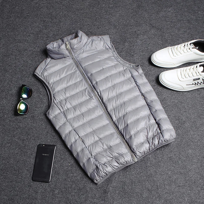 Coat Ultralight Sleeveless Puffer Vest Jacket Ultra Thin Warm Lightweight Down Waistcoat Winter Men Duck Coats 251110
