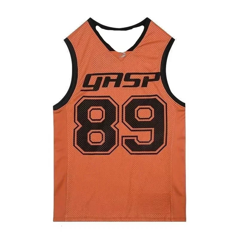 2025 GASP Muscle Fitness Short Sleeved Men Basketball Vest American 3D Print Quick Drying Breathable Sports Waistcoat Summer 250421