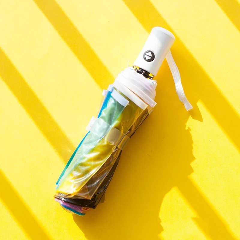 umbrella Colorful transparent automatic umbrella Travel lightweight folding umbrella Wind and rain resistant three fold umbrellaM251122