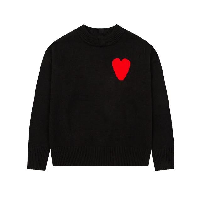 2026 Christmas gift Men's Designer Sweater Simple Letter Heart Print Top Women's Outdoor Casual Round Warm Fashion Sweater