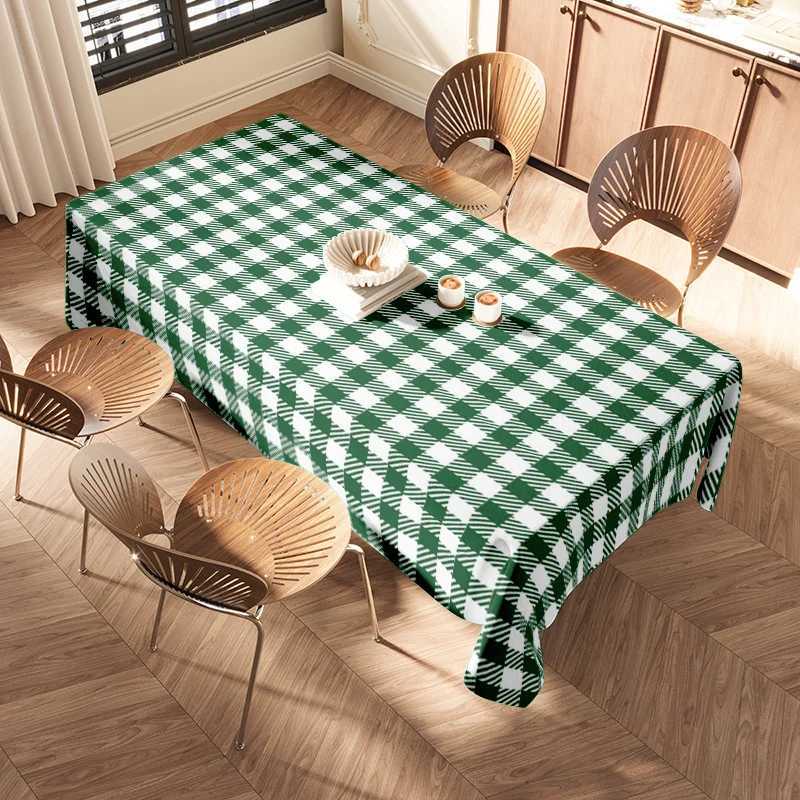 Farmhouse Tablecloth Plaid Checked Dining Table Cover Rustic Kitchen Decor Washable Durable Table Linens Party Event Tabletop C251122