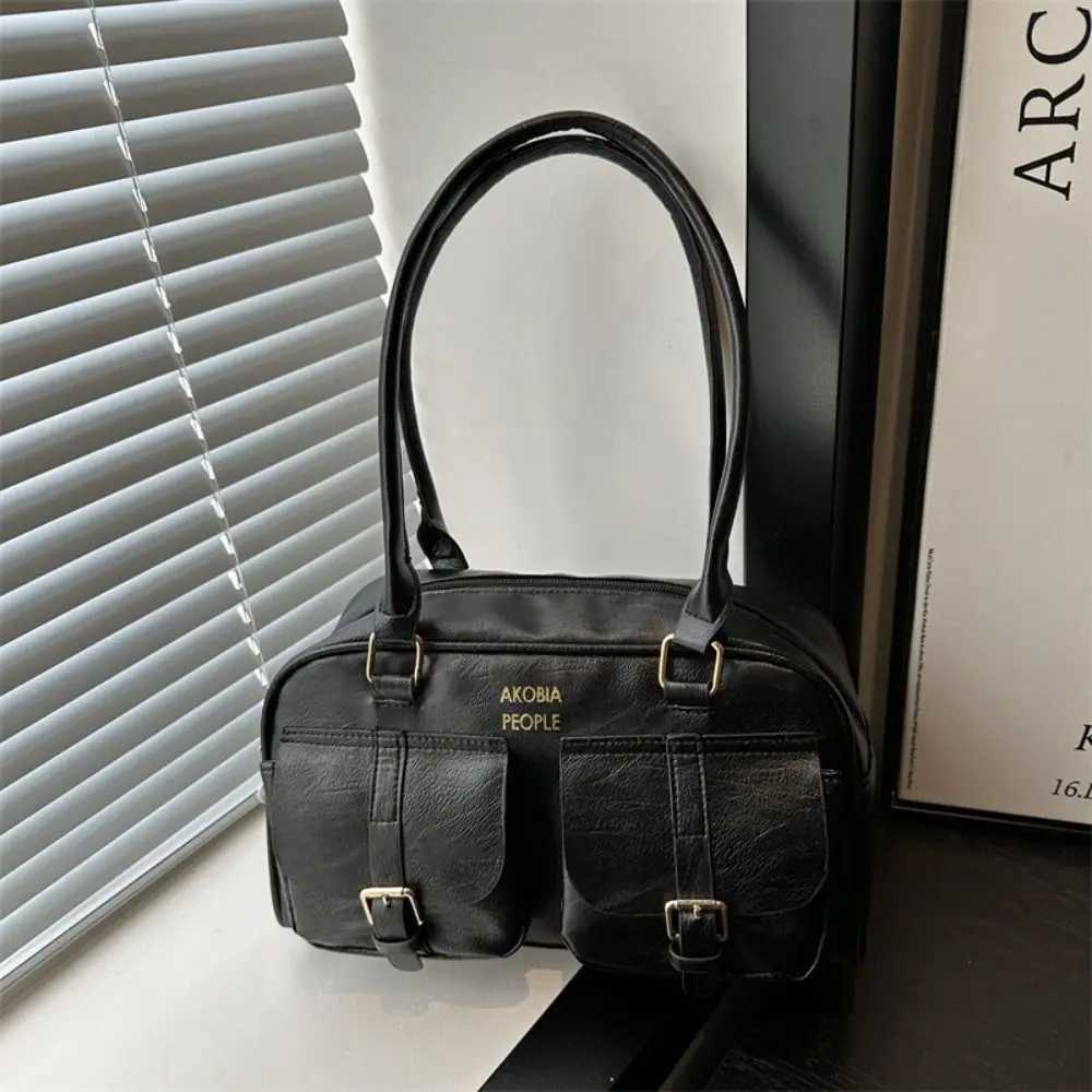 Retro Solid Color Crossbody Bags Luxury Design High-capacity Satchel Hobo Bag PU Underarm Bag for WomenT251122