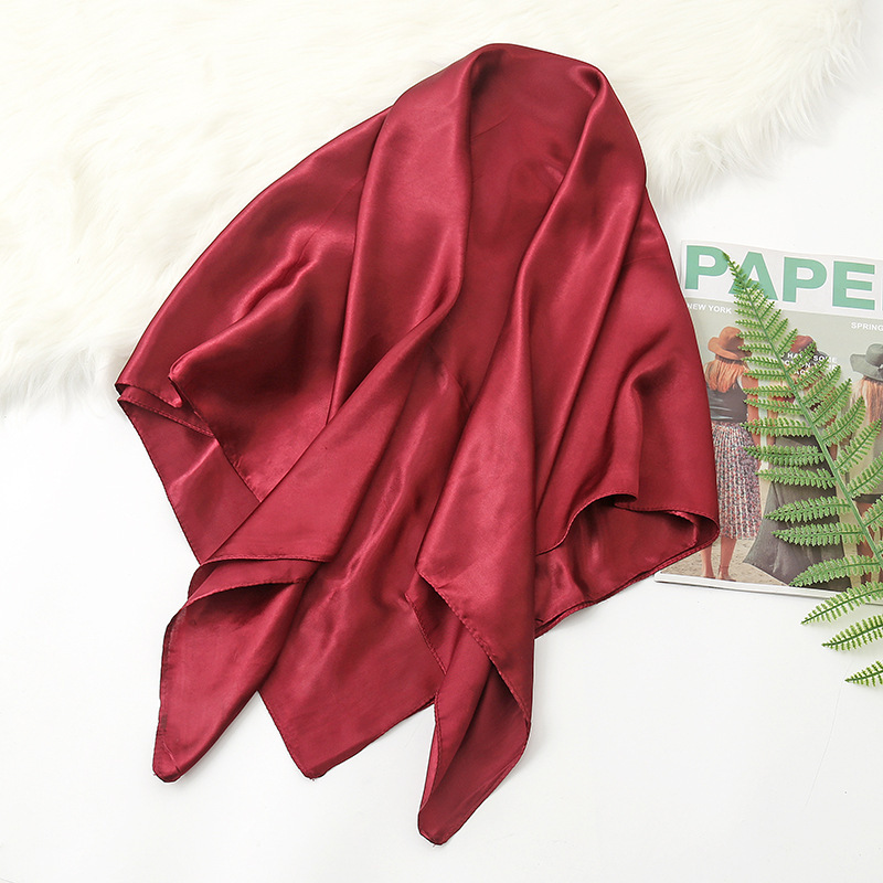 K271Summer thin women's solid color large square scarf 90 color ding turban gauze scarf sand versatile travel sunscreen shawl scarf