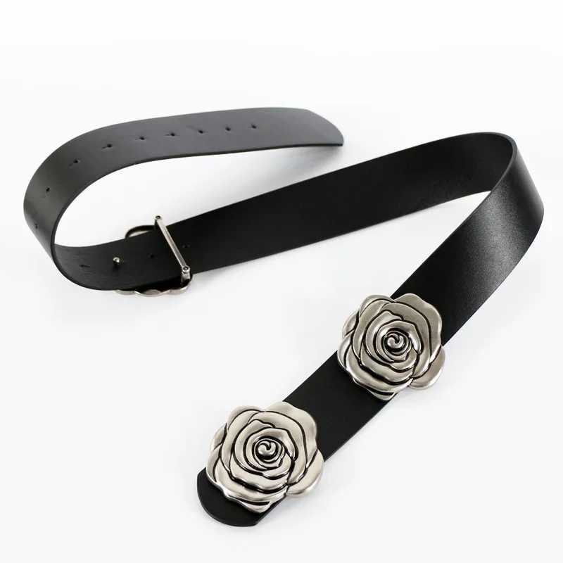 Exaggerated fashion camellia wide belt niche design decorative belt skirt coat waist cover senior accessories women J251122