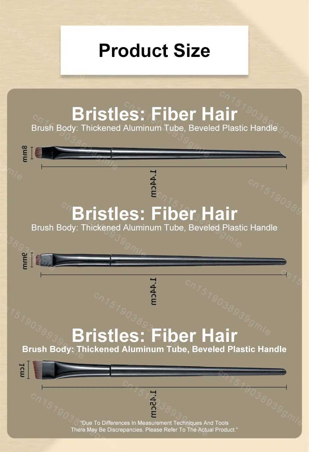 3Pcs/set Portable Eyeliner Brush Eyebrow Brush Flat Fine Eye Liner Brow Contour Makeup Brushe Precision Makeup Application C251122