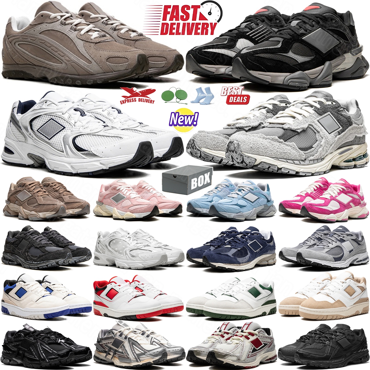 New Designer Running Shoes Platform Sneakers Triple Black Castlerock Grey Sea Salt White Mushroom Crystal Pink Men Womens Outdoor Sports Trainers