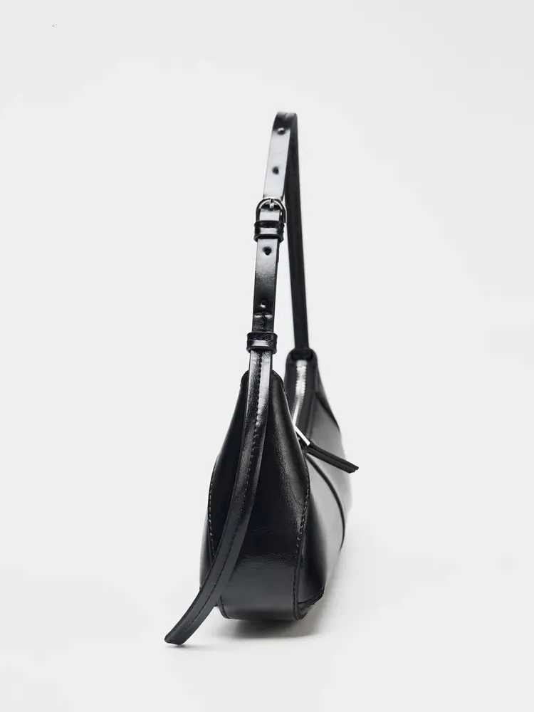 New Designer PU Leather Womens Shoulder Bag Solid Color Half-Moon Retro Crossbody Bag Hobos HandbagT251122