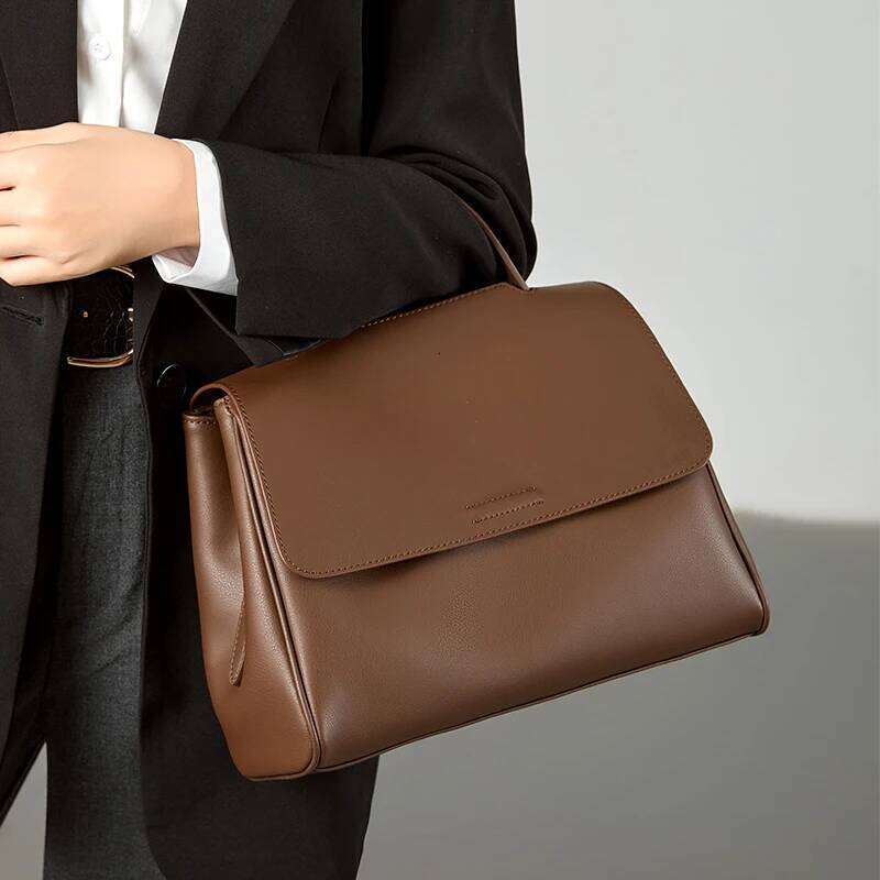 Women Cowhide Genuine Leather Shoulder Bags Ladies High Quality Casual Totes Messenger Bag Female Retro Luxury Designer Handbags