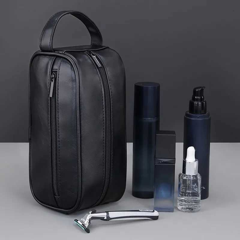 Designer Men PU Leather Wash Bag Travel Business Trips Portable Cosmetic Bag Large Capacity Multi Pocket Lady Toiletries Handbag Handheld Y251122