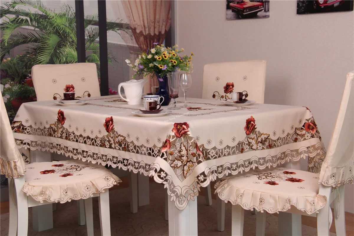 Europe Luxury Embroidered Tablecloth Table Dining Table Cover Table Cloth Wedding Flower Chair Cover Textile Table Decoration C251122
