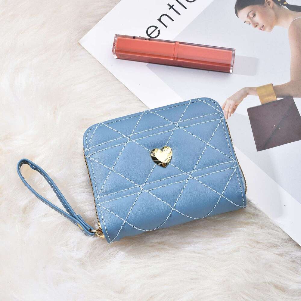New 2025 Women's Wallet Japanese and Korean Style Mini Small Card Bag, Pulling Chain, Simple, Large Capacity, Short Version