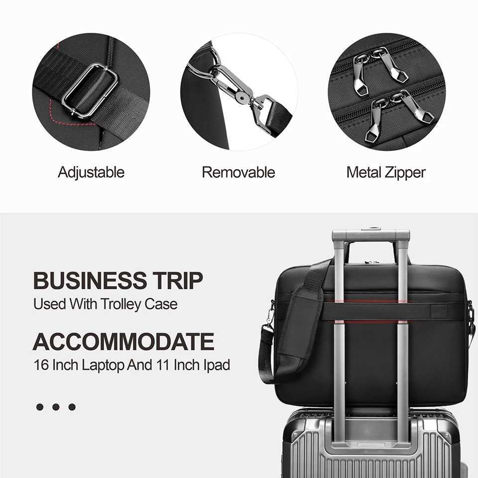mens handbag business cross body bag new large capacity waterproof briefcase 16 inch laptop bag portable office bag W250422