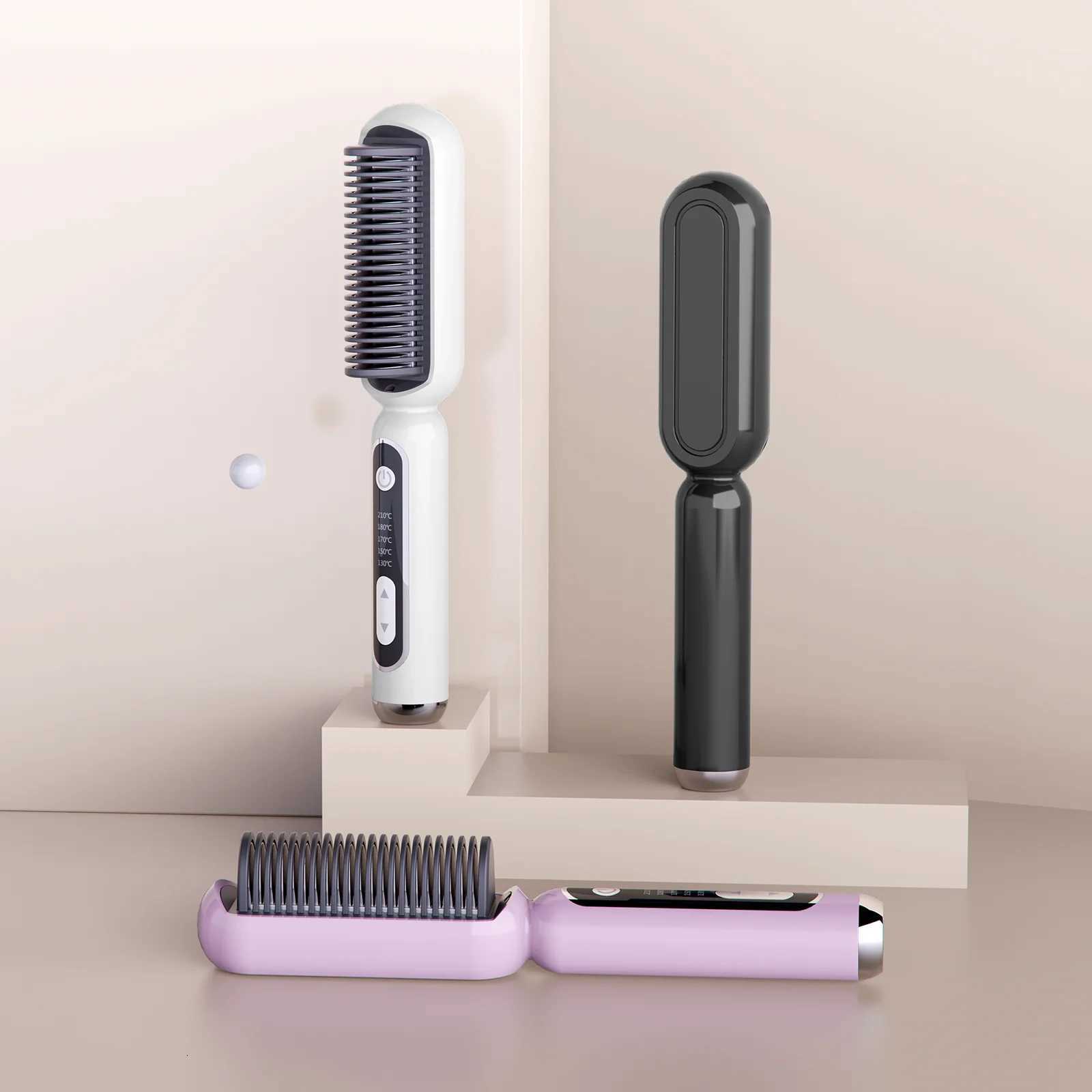 Portable Hair Straightening Comb With Temperature Control Quick Heat-up Anti Frizz Design Effortless Styling Brush Daily UseT251122