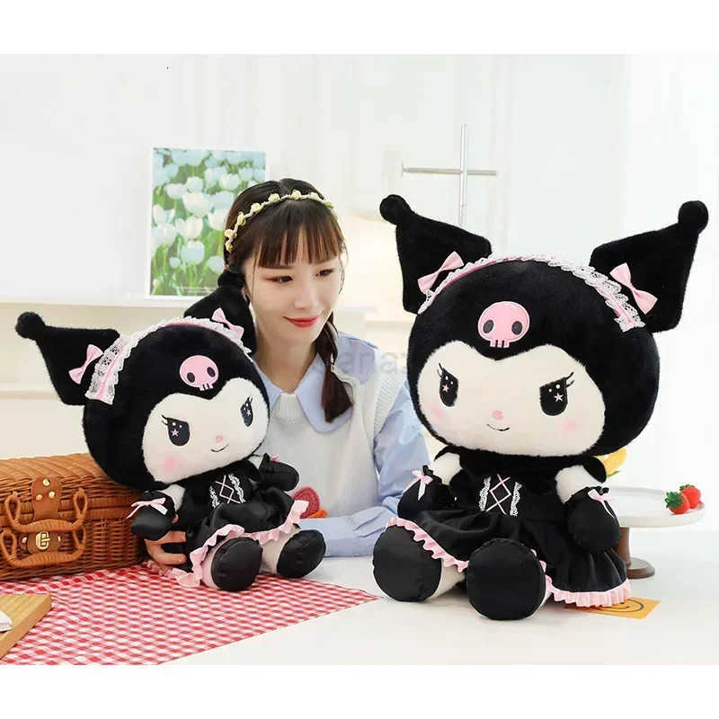 Sanrio Cartoon Kuromi Plush Doll Big Size Cute Uniform Little Devil Kawaii Plushies Stuffed Toy Soft Sleeping Pillow Girls Gift H251122