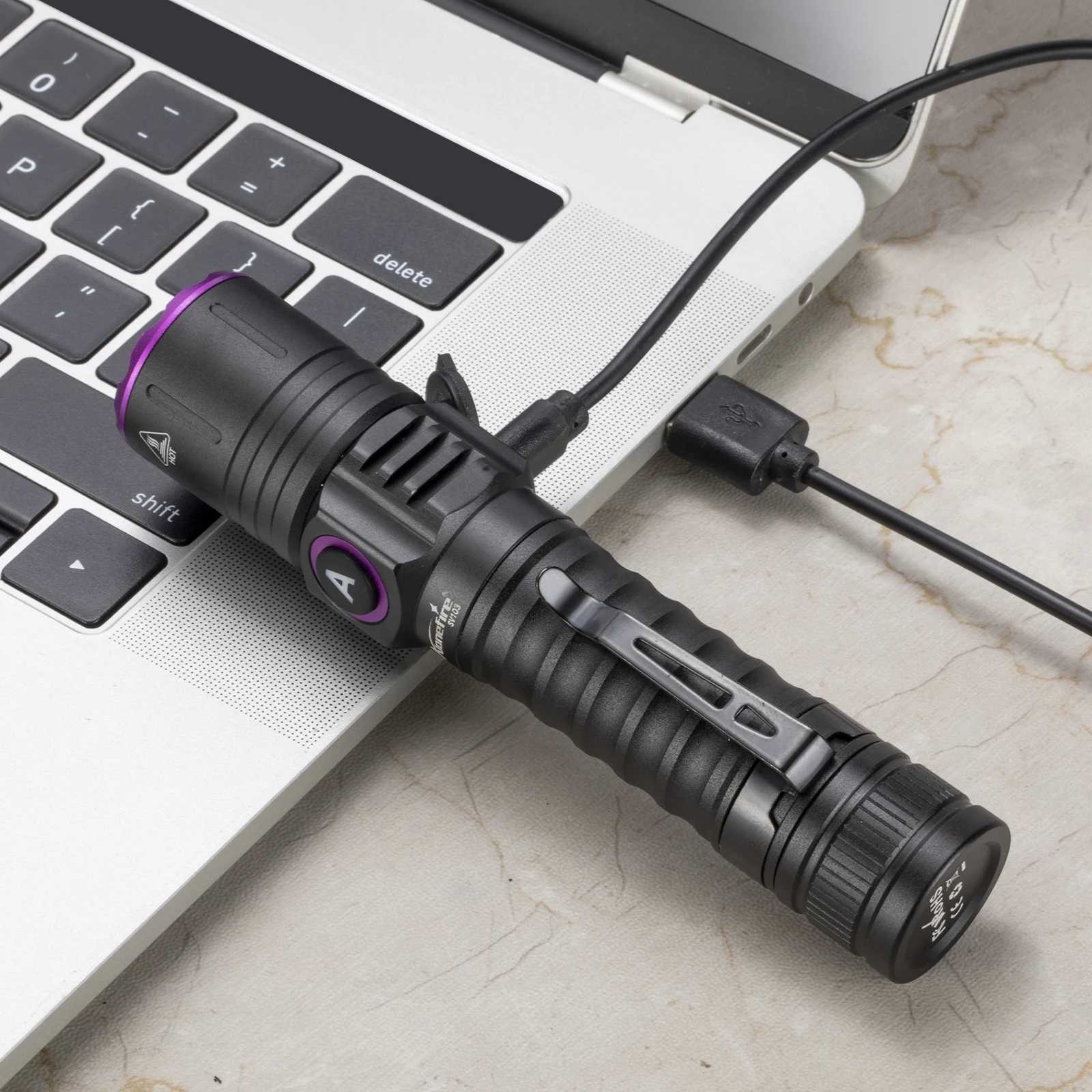 365/395nm UV Black light Flashlight Rechargeable Invisible Ink Marker Cat Dog Urine Tinea Ore Money Scorpion Fluorescence Lamp C251122