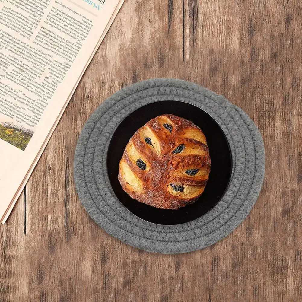 Anniversary Gift Coasters Handwoven Cotton Coaster Trivet Set Heat-resistant Kitchen Mats Natural Cotton for Cooking for Friends C251122