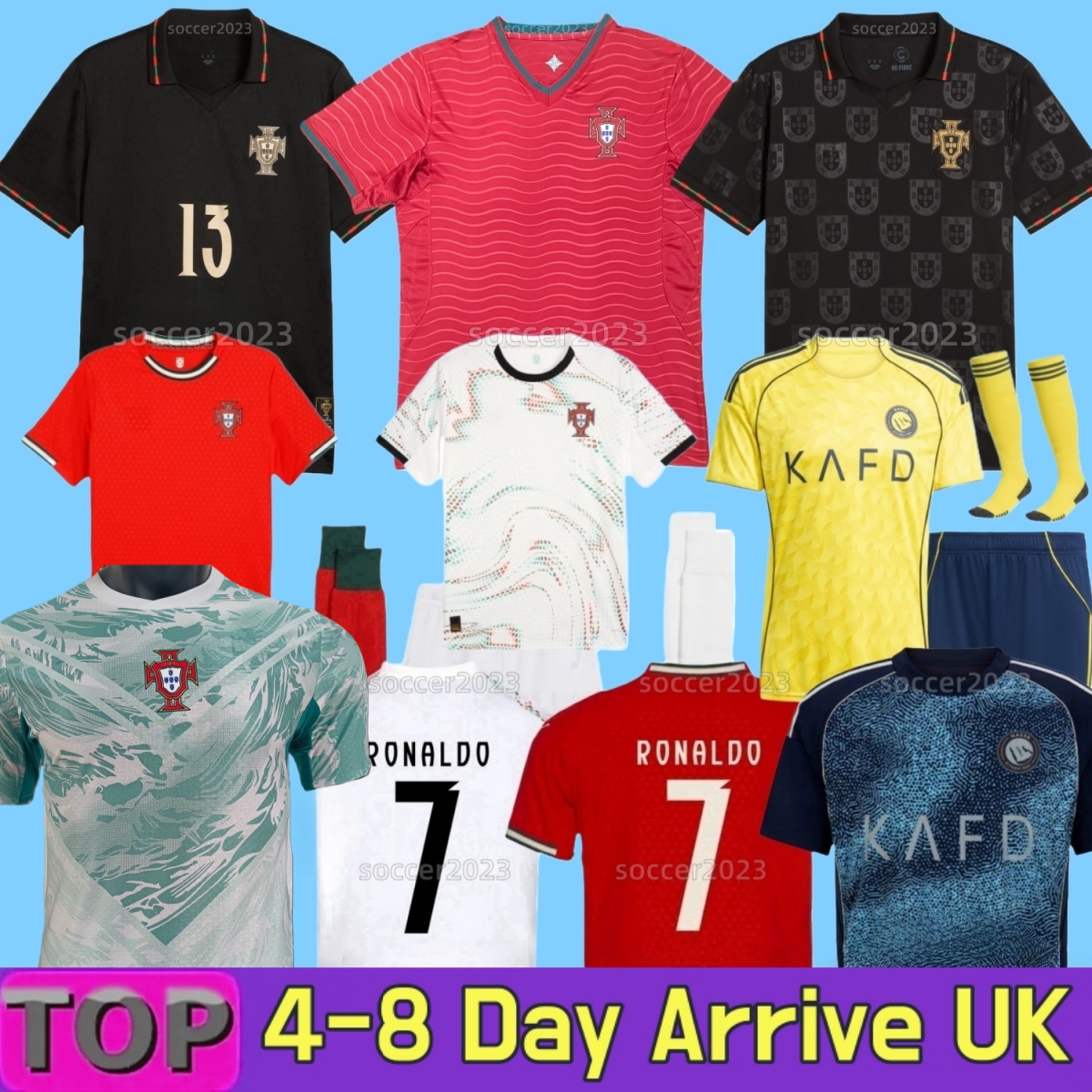 Portugal 2026 World Cup Home Away Soccer Jerseys ronaldo B.FERNANDES Al Nassr FC Portugieser RUBEN 25 26 Portuguese Player national team football shirts Men kids kit