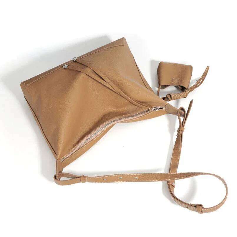 Genuine Leather Women's Minimalist Style Large Capacity Commuting Tote High-end and Fashionable Underarm Bag