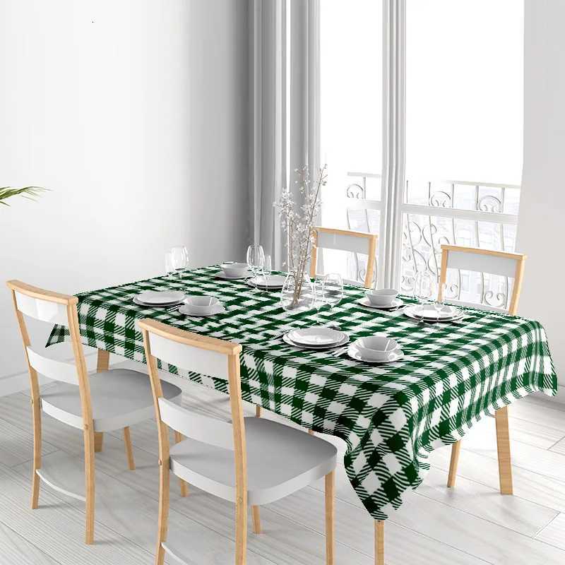 Farmhouse Tablecloth Plaid Checked Dining Table Cover Rustic Kitchen Decor Washable Durable Table Linens Party Event Tabletop C251122