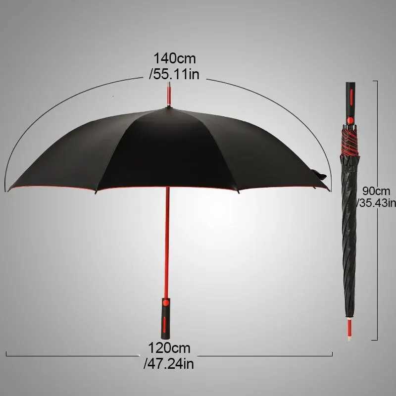 1Pc Large Umbrella Two-Color Sturdy Vinyl Umbrella Inside and Outside Large Wind-Resistant and Rain-Proof Business UmbrellaM251122