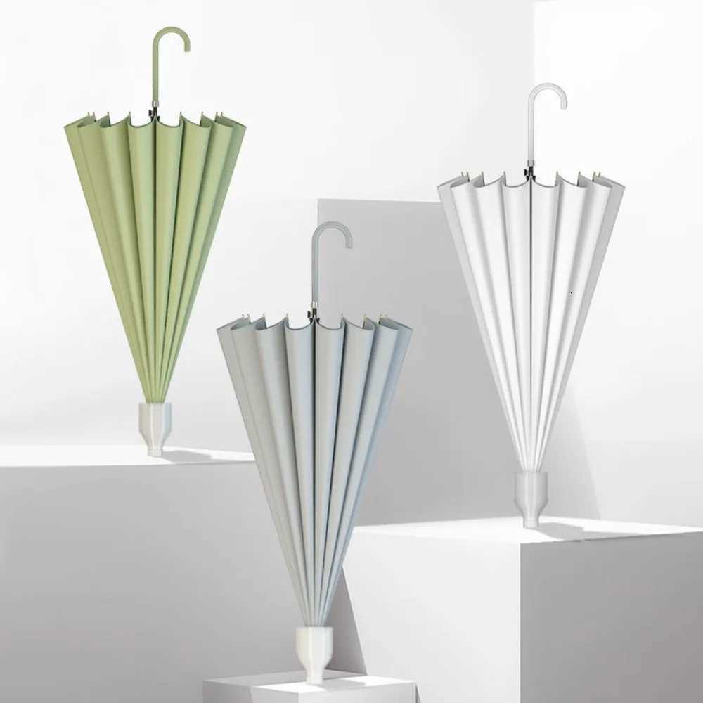 16 Bone Small Umbrella Long Straight Handle Umbrella PVC Waterproof Umbrella Upgraded Windproof Umbrella Outdoor Large UmbrellaM251122