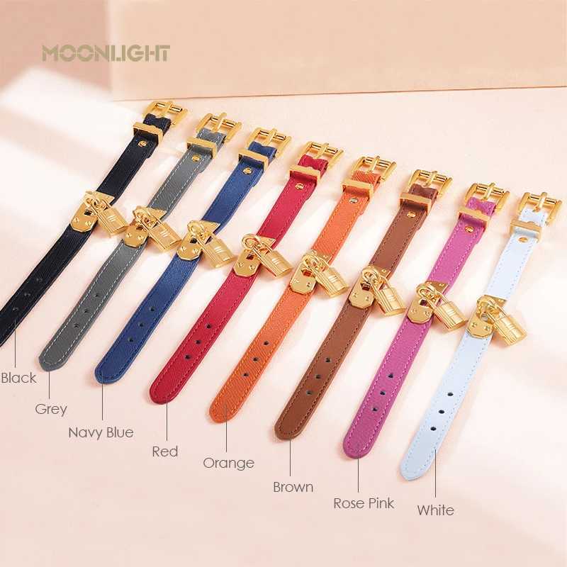 MOONLIGHT Classic Design Golden Lock Bracelets for Women High Quality Adjustable Leather Bracelet Female Jewelry Gifts 2 Colors J251122