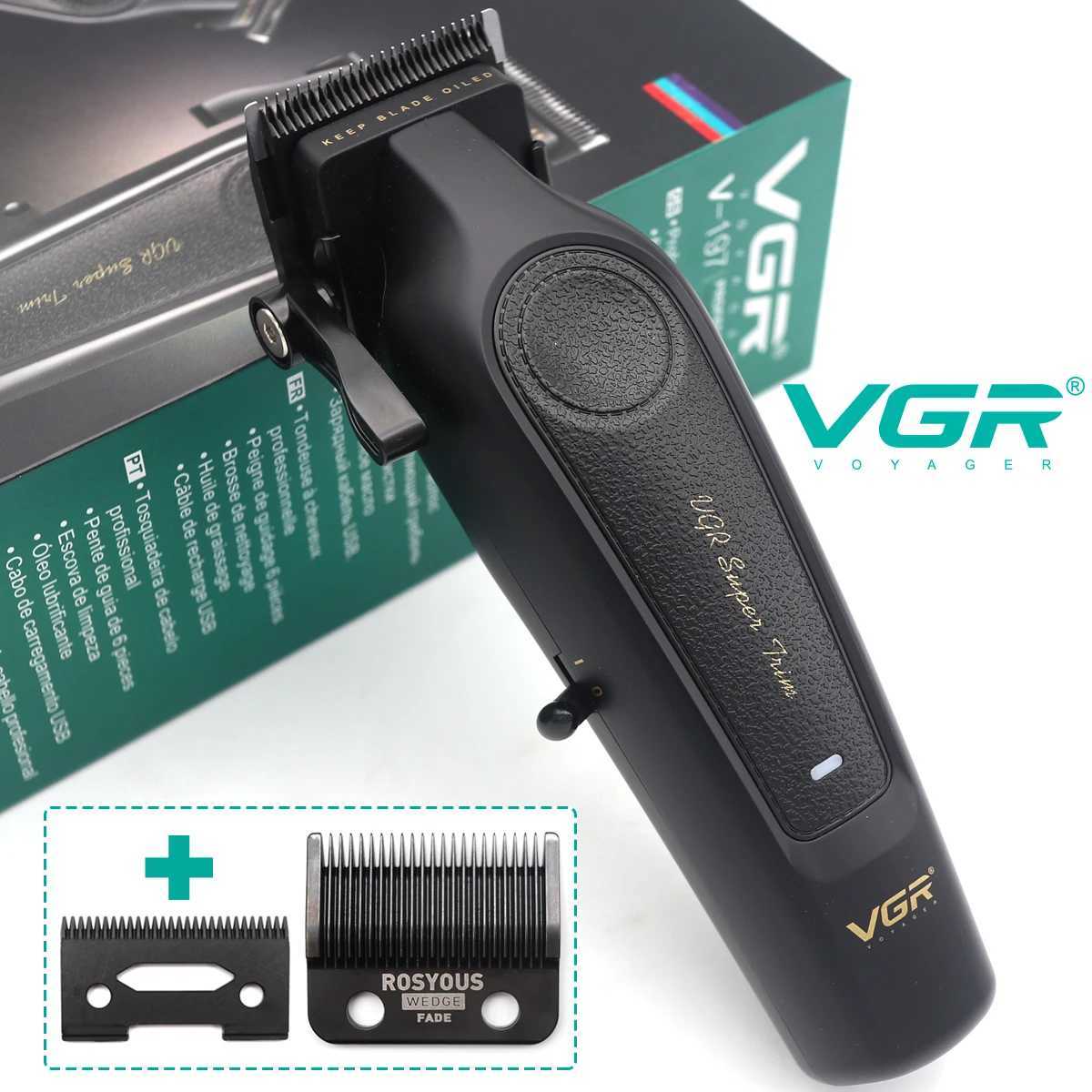 VGR Barber Professional Electric Barber Hair Clipper Cordless Adjustable Clipper LED Mens Barber V-97 W250422