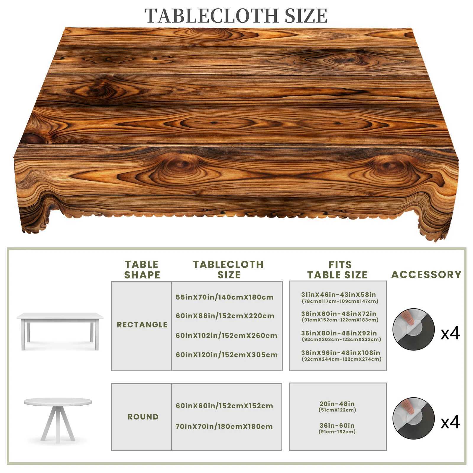1 Piece of Retro Country Farmhouse Style Printed Tablecloth Wooden Pattern Design Suitable for Camping Style Picnic Holiday Party Garden Birthday Part