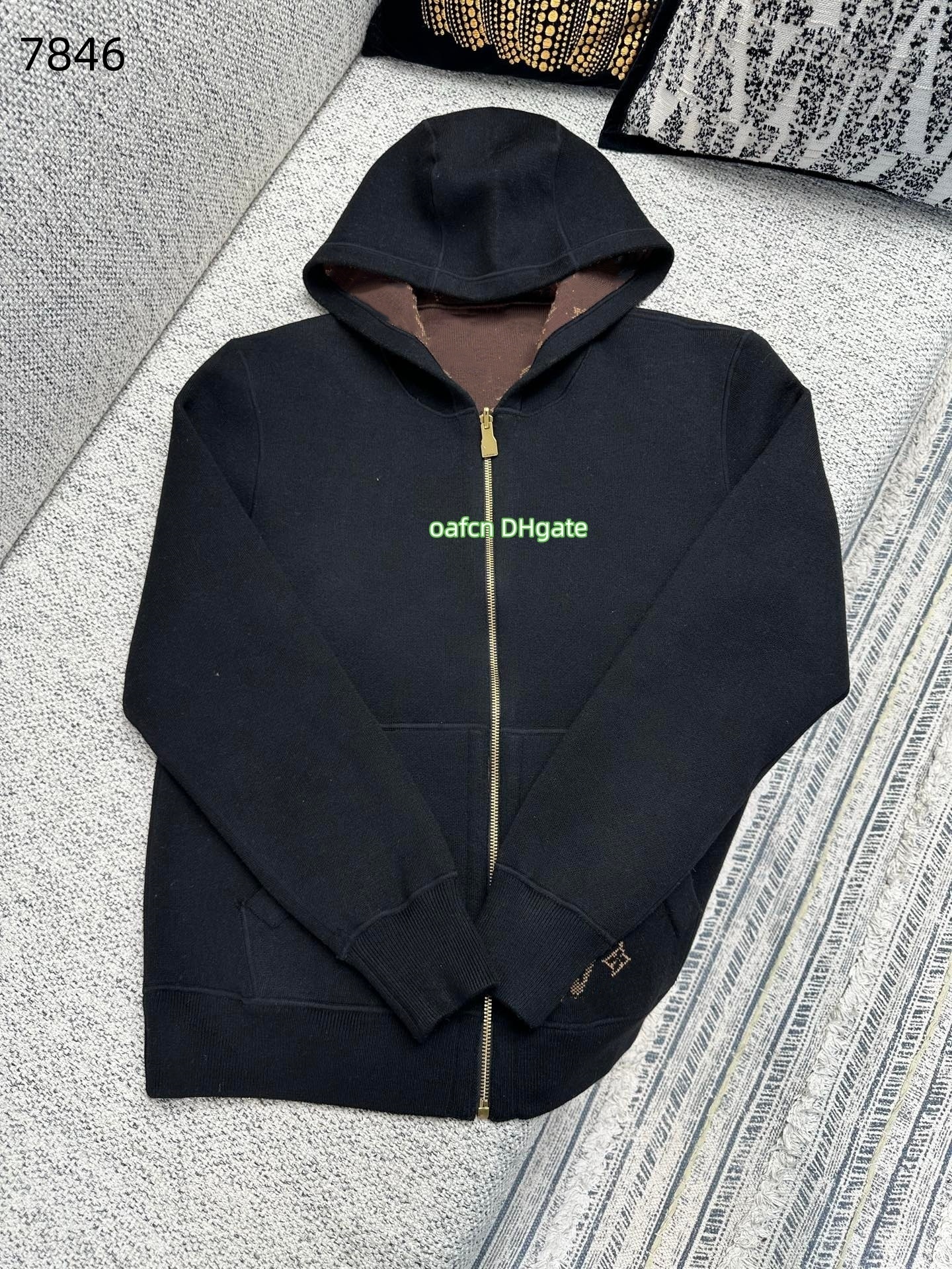 25SS Designer Mens hoodie Sweatshirt designer sweater jumper fashion Mens Jackets Autumn winter Knitted fabric MONOGRAM double-sided hooded waistband jacket 7846