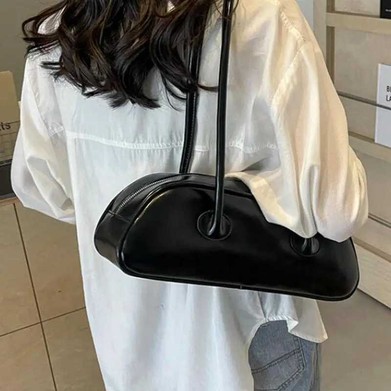 Korean Designer Underarm Shoulder Bag Vintage Luxury Cow Leather Large Capacity Handbags Commuter All-match BolsaT251122