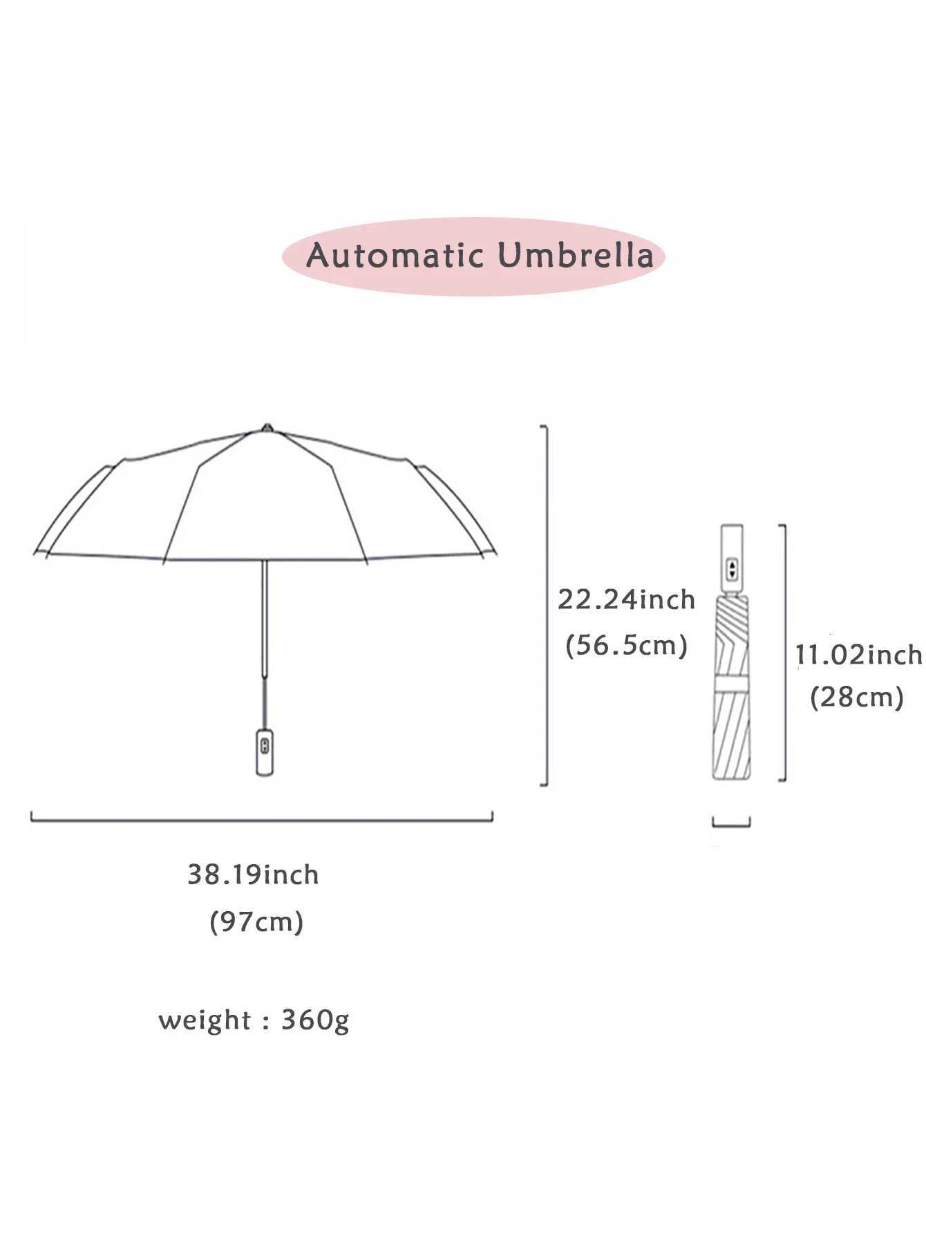 1pcs UV Sun Umbrella Compact Folding Travel Rain Umbrellas Auto Open and Close for Windproof Cute Fruit Watermelon Pattern NewM251122