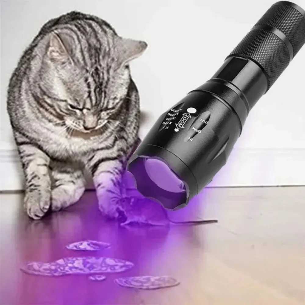 2-in-1 Type C Rechargeable UV Flashlight Torch Light 395nm Black Light Portable Ultraviolet Light Pets Blacklight Uv Flashlights C251122