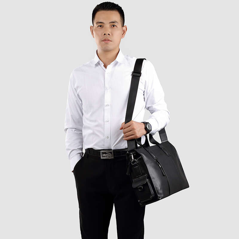 Luxury Bag Designer Genuine Leather Simple Casual Briefcase Top Layer Cowhide Laptop Bag Large Capacity Crossbody Men S Handbag