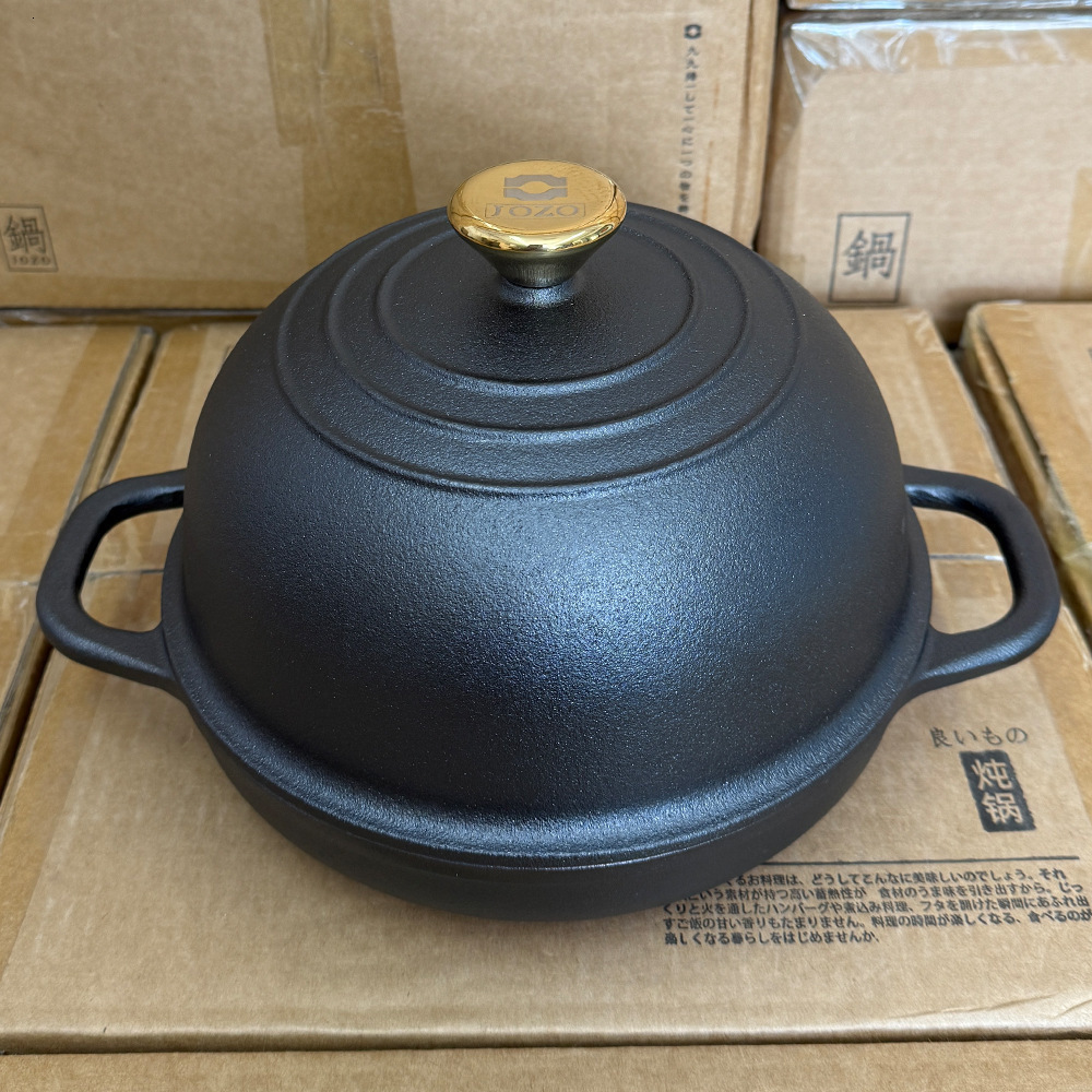 Cast iron enamel black bread pan for baking European style bread dual-purpose pan with double ears flat bottomed frying pan for baking bread diameter 