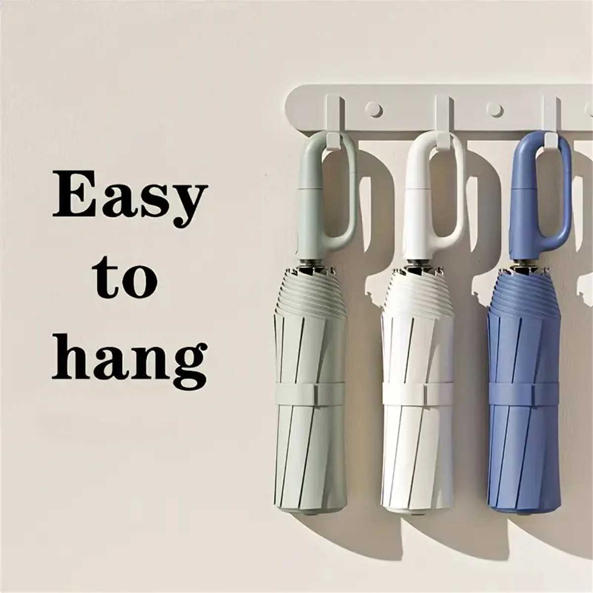 20Bones Windproof Fully Automatic Folding Umbrella with Loop Buckle UPF50 Protable Compact Sun Rain Umbrellas for Women and MenM251122