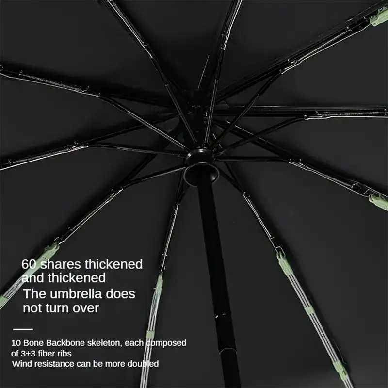 Ring Buckle Design Umbrella 10 Rib Fully Automatic Umbrella For Men Folding Extra Large Thickening WOMENS Sunshade UmbrellaM251122