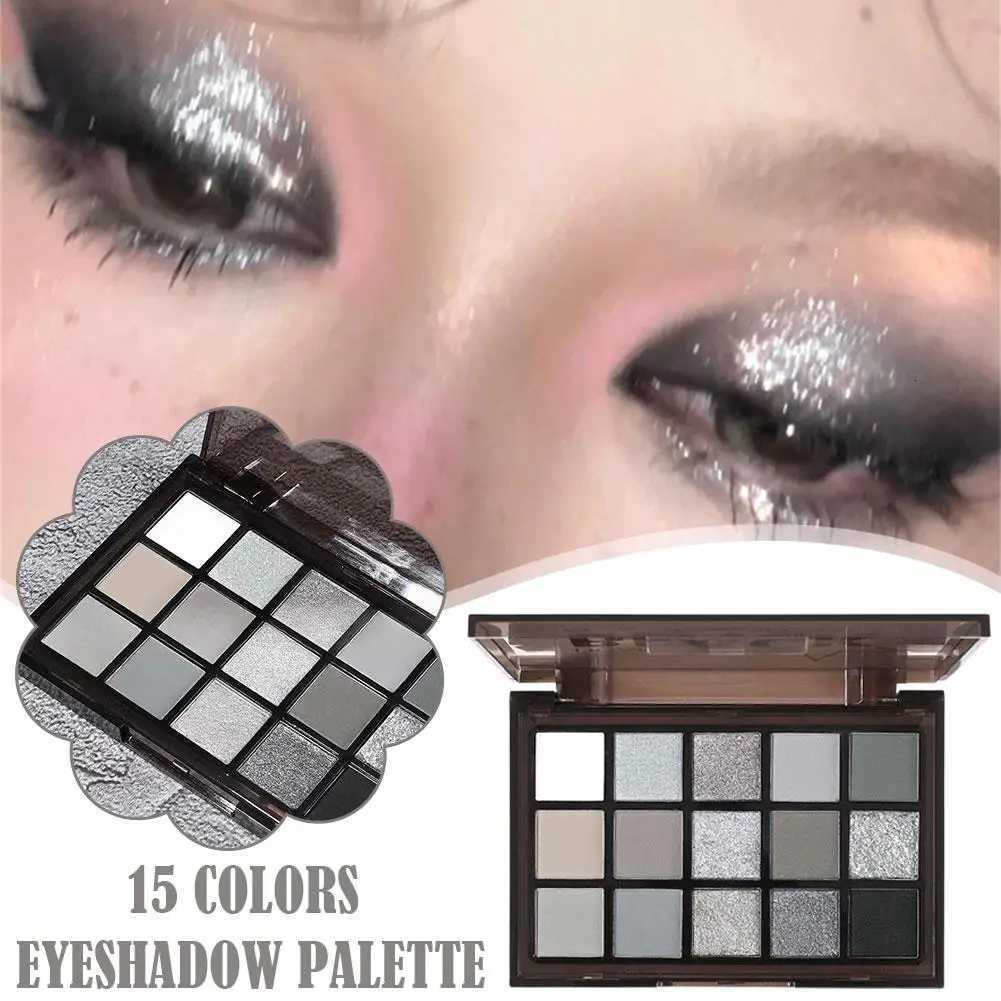 15 Colors Smokey Black Eyeshadow Palette Dark Grey Shimmer Matte Eye Shadow Pallet Smokey Eyeshadow for Goth Makeup O3X6T251122