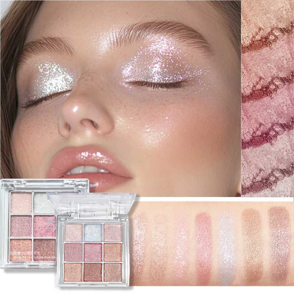 Shiny and matte 9-color eyeshadow palette for long-lasting makeup shimmery eyeshadow makeup for everyday and party looksT251122
