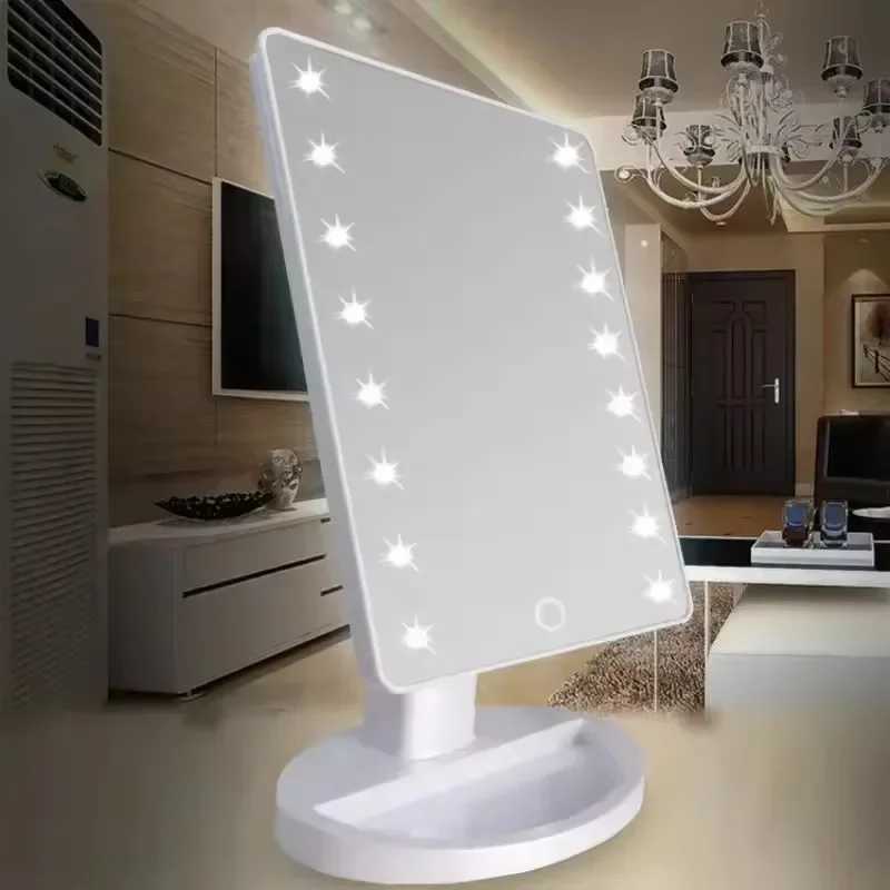 1pc LED touch screen makeup mirror with adjustable brightness and standard magnification perfect for professional and home use M251122