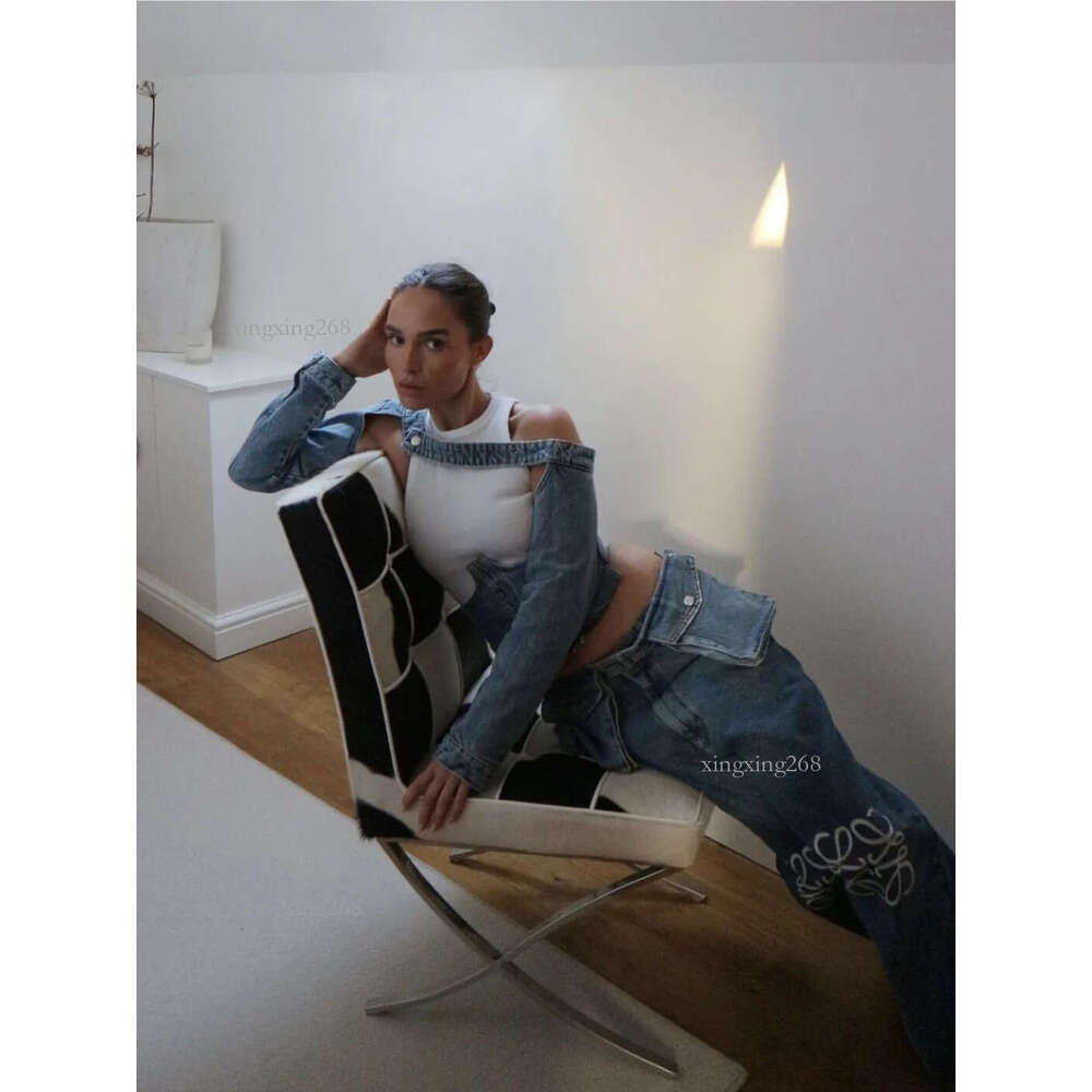 Women's Jackets Momoluna Women Rider Bolero Cropped Shrung Denim Sleeve Outwear 230323