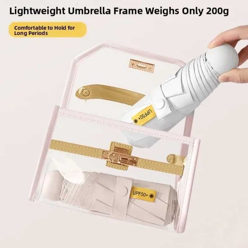 1PC New Compact Travel Mini Umbrella Uv Protection Capsule Umbrella 3 Fold Ultra Lightweight Sunshade Umbrellas ProtableM251122