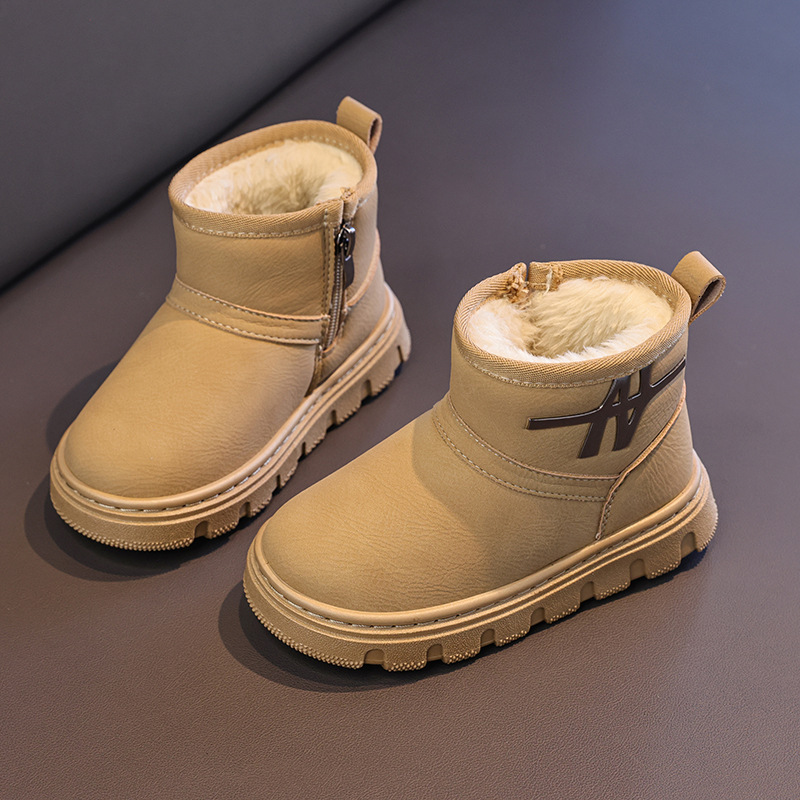 New designer shoes Children s Snow Boots Autumn Winter New Versatile Warm Boys and Girls Cotton Boots Winter Shoes Short Boots Fleece Lined Non Slip F