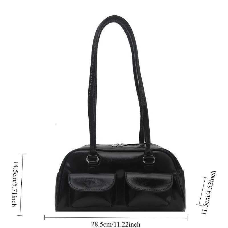 Stylish Korean Small Shoulder Bag Women Handle Bags Multi Pocket Casual Commute Fashion Simple and Casual Texture Boston BagT251122
